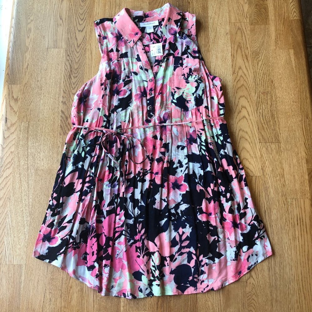 Motherhood Maternity Colorful Floral Tunic Mini Dress Size Large NWT